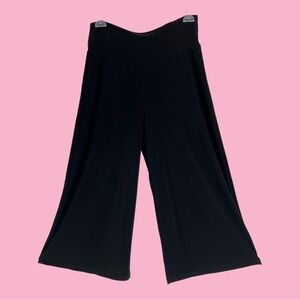 Fig & Blu Women’s Pull On Wide Leg Cropped Pants Black Size S